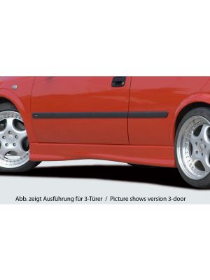 Side skirt | Opel Astra G 5-deurs 1998-2004 | stuk ongespoten abs | Rieger Tuning