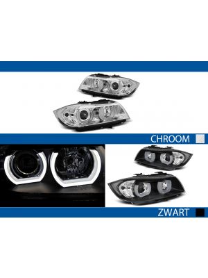 Angel Eyes met 3D LED U-type ringen. Geschikt voor 3-serie E90 en E91 met of zonder xenon H7 D1S