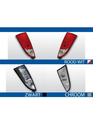 LED Achterlichten Ford Focus, rood / wit, chroom of zwart 