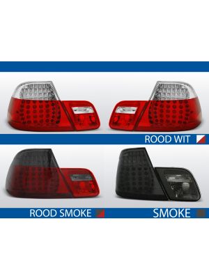 achterlichten bmw 3 serie e46 rood/wit, rood/smoke of smoke