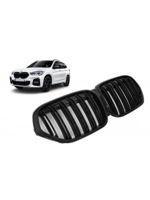 Nieren | BMW | X1 19- 5d suv. F48 | facelift | M-Look | dubbele spijlen | zwart