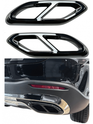 Uitlaatsierstuk cover set | Mercedes-Benz | GLC-klasse X254/C254 | 2023- | 63 AMG-Look | Glanzend zwart 