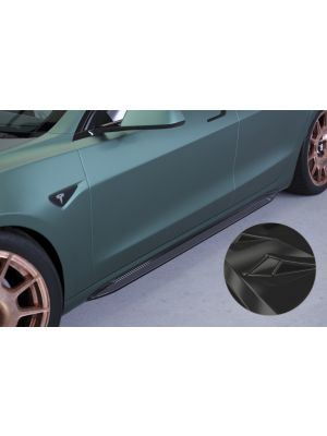 Side Skirts | Tesla | Model 3 19-20 4d sed. / Model 3 20- 4d sed. | korte versie | ABS-kunststof | Glanzend zwart